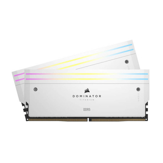 Corsair Dominator Titanium 32GB (2x16GB) DDR5 RGB Desktop Memory Kit, 6000MHz Memory Speed, CL30 CAS Latency, 1.40V Memory Voltage, 288 Pin, Intel XMP, iCUE Compatible, White | CMP32GX5M2B6000C30W